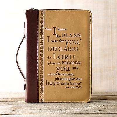 Picture of BIBLE COVER I KNOW THE PLANS BURGUNDY SAND MEDIUM