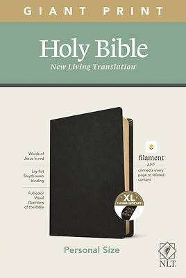 Picture of NLT Personal Size Giant Print Bible, Filament Enabled Edition (Red Letter, Genuine Leather, Black, Indexed)