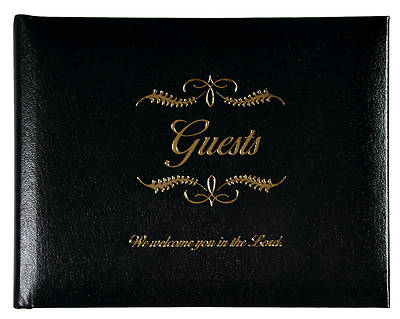 Picture of Small Black Bonded Leather Guest Book