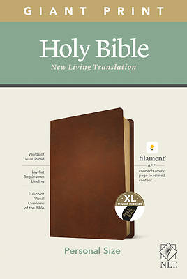 Picture of NLT Personal Size Giant Print Bible, Filament Enabled Edition (Red Letter, Genuine Leather, Brown, Indexed)