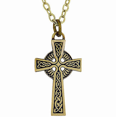Picture of Antique Bronze Plated Celtic Cross Pendant with Chain