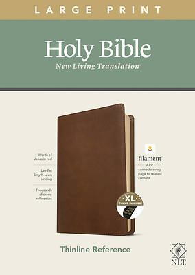 Picture of NLT Large Print Thinline Reference Bible, Filament Enabled Edition (Red Letter, Leatherlike, Rustic Brown, Indexed)