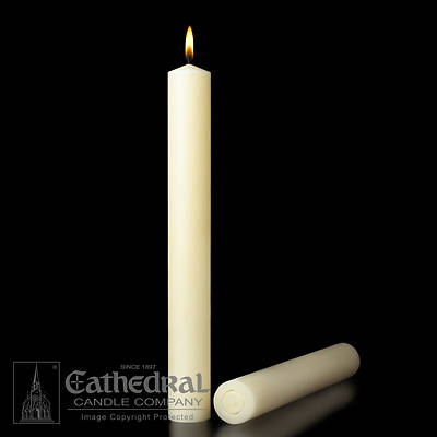 Picture of 100% Beeswax Altar Candles Cathedral 12 x 2 Pack of 6 All Purpose End