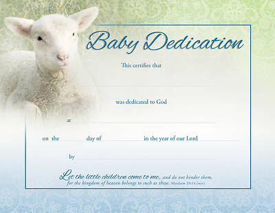 Picture of Baby Dedication Certificate - Matthew 1914 (NIV) - Pack of 6