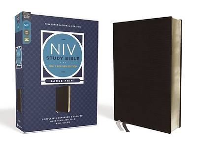 Picture of NIV Study Bible, Fully Revised Edition, Large Print, Bonded Leather, Black, Red Letter, Comfort Print
