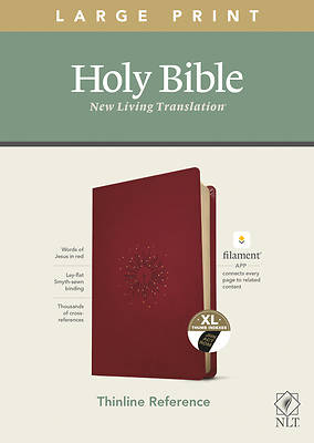 Picture of NLT Large Print Thinline Reference Bible, Filament Enabled Edition (Red Letter, Leatherlike, Berry, Indexed)