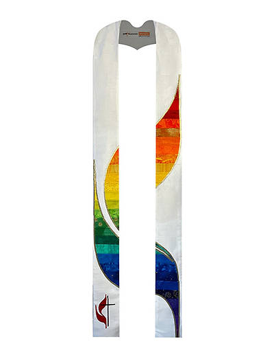 Picture of UMC Flames Stole White Rainbow 112"