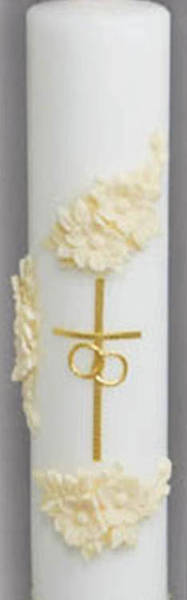 Picture of Holy Matrimony Center Candle - Gold and Cream