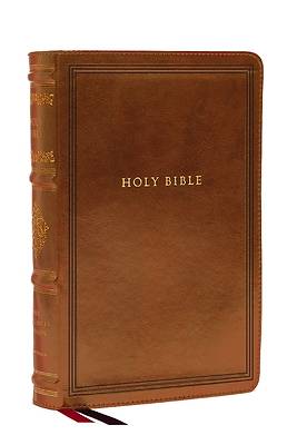 Picture of NKJV Large Print Reference Bible, Brown Leathersoft, Red Letter, Comfort Print (Sovereign Collection)
