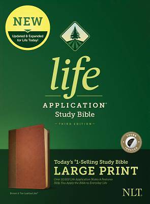 Picture of NLT Life Application Study Bible, Third Edition, Large Print (Leatherlike, Brown/Tan, Indexed)