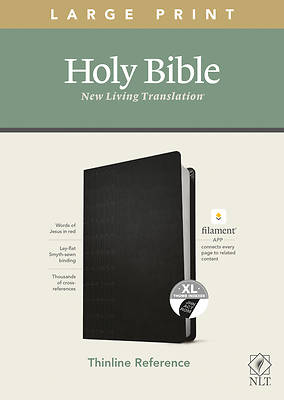 Picture of NLT Large Print Thinline Reference Bible, Filament Enabled Edition (Red Letter, Leatherlike, Black, Indexed)