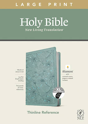 Picture of NLT Large Print Thinline Reference Bible, Filament Enabled Edition (Red Letter, Leatherlike, Floral/Teal, Indexed)