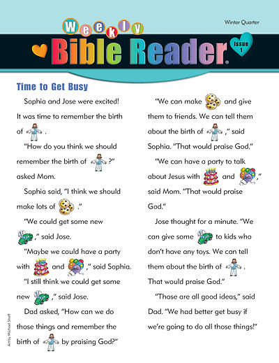 Picture of Heartshaper Early Elementary Bible Reader Take Home Papers PK5 Winter