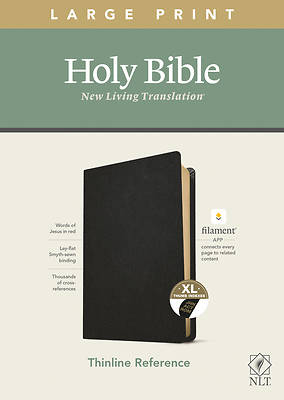 Picture of NLT Large Print Thinline Reference Bible, Filament Enabled Edition (Red Letter, Genuine Leather, Black, Indexed)