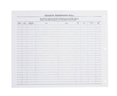 Picture of Church Membership Record Loose - Leaf Sheets