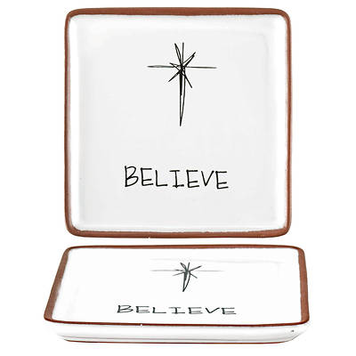 Picture of Believe Tray Terra Cotta 4"X4"