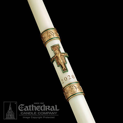 Picture of Cathedral Cross of St. Francis Paschal Candle 1-1/2" x 34"