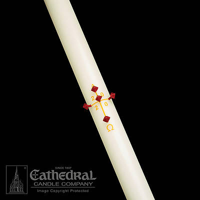 Picture of Cathedral Plain Paschal Candle 1-1/2" x 34"