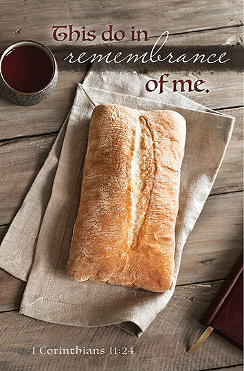 Picture of Loaf of Bread, Cup Regular Bulletin 1 Corinthians 11:24