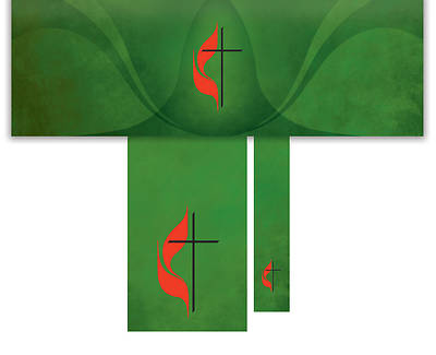 Picture of Cross and Flame 3-Piece Altar Set