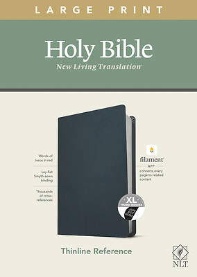 Picture of NLT Large Print Thinline Reference Bible, Filament Enabled Edition (Red Letter, Genuine Leather, Blue, Indexed)