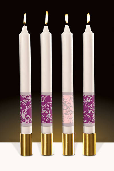 Picture of Emmanuel Advent Candle Set -  3 Purple, 1 Pink