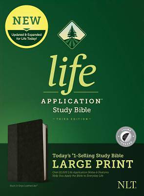 Picture of NLT Life Application Study Bible, Third Edition, Large Print (Leatherlike, Black/Onyx, Indexed)
