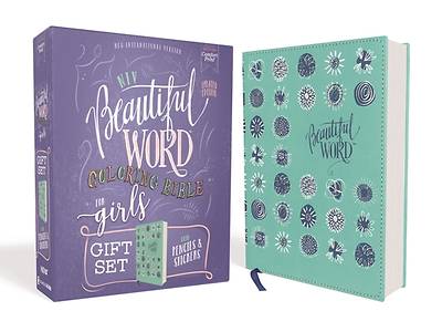 Picture of Niv, Beautiful Word Coloring Bible for Girls Pencil/Sticker Gift Set, Updated, Leathersoft Over Board, Teal, Comfort Print