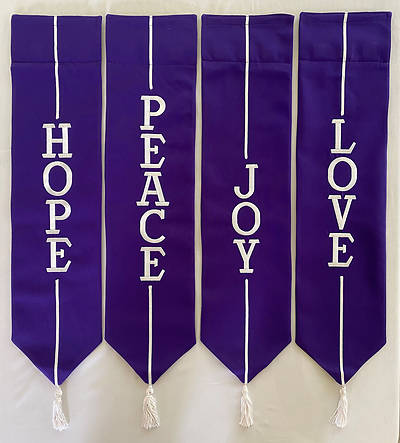 Picture of Advent Wreath Banners - Purple and White