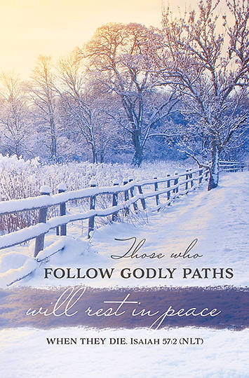 Picture of Snowy Fence Rail Regular Bulletin Isaiah 57:2