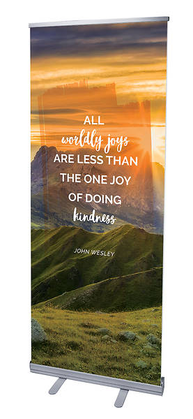 Picture of All Worldly Joys Nature Scene Words of Wesley Rollup Banner