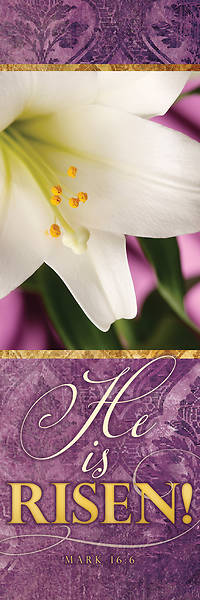 Picture of He is Risen! Easter Lily 2' x 6' Fabric Banner