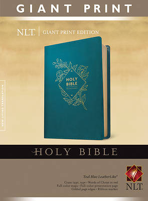 Picture of Holy Bible, Giant Print NLT (Red Letter, Leatherlike, Teal Blue)
