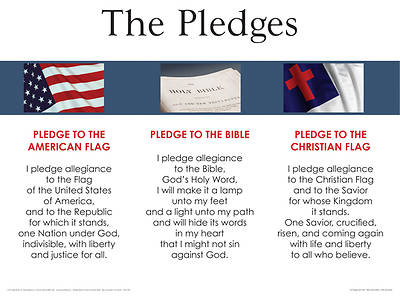 Picture of 3-in-1: Pledges Of Allegiance, Christian Flag, Bible - Wall Chart - Laminated