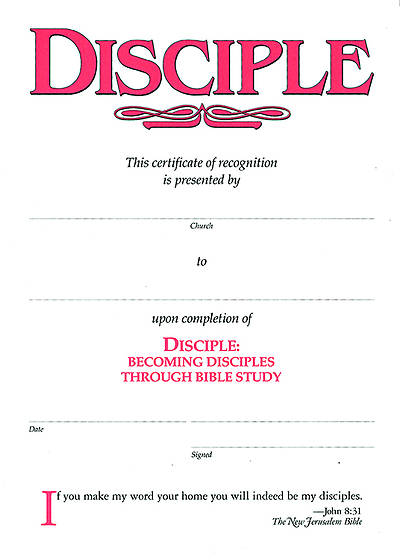 Picture of Disciple I Becoming Disciples Through Bible Study: Certificates (Pkg of 6)