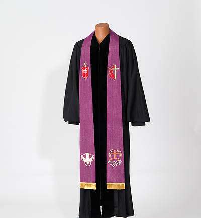 Picture of Bishop's Purple Lurex Stole