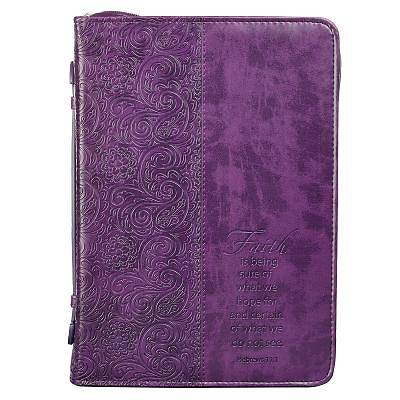 Picture of Bible Cover Xlarge Luxleather Purple/Faith