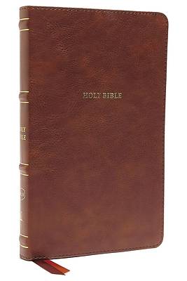Picture of Nkjv, Thinline Bible, Leathersoft, Brown, Thumb Indexed, Red Letter Edition, Comfort Print