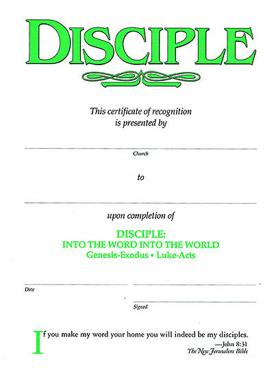 Picture of Disciple II Into the Word Into the World: Certificates (Pkg of 6)