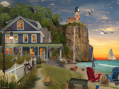 Picture of Beachside Lighthouse Jigsaw Puzzle
