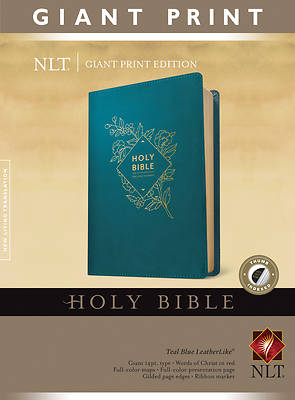 Picture of Holy Bible, Giant Print NLT (Red Letter, Leatherlike, Teal Blue, Indexed)