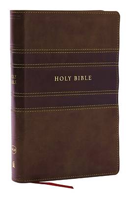 Picture of NKJV Holy Bible, Personal Size Large Print Reference Bible, Brown, Leathersoft, 43,000 Cross References, Red Letter, Comfort Print
