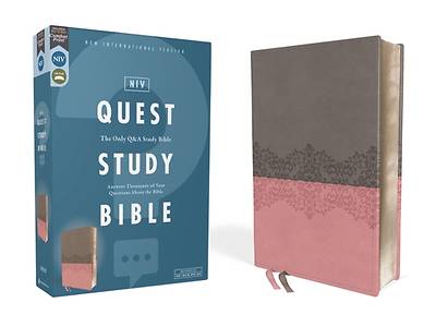 Picture of Niv, Quest Study Bible, Leathersoft, Gray/Pink, Comfort Print
