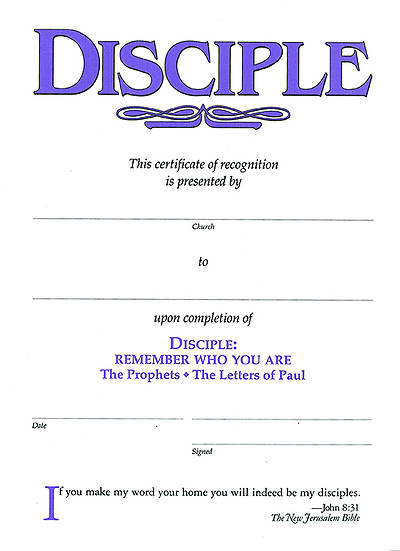 Picture of Disciple III Remember Who You Are: Certificates (Pkg of 6)