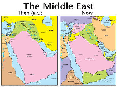 Picture of Middle East: Then And Now Bible Map® - Wall Map - Laminated