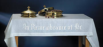 Picture of Lin-Look In Remembrance of Me Communion Table Cover - 47"x80"