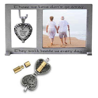 Picture of Memorial Frame Pewter with Urn Locket