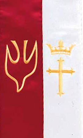 Reversible Red/White Satin Stole