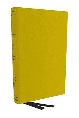 Picture of NKJV Holy Bible, Personal Size Large Print Reference Bible, Yellow, Genuine Leather, 43,000 Cross References, Red Letter, Comfort Print