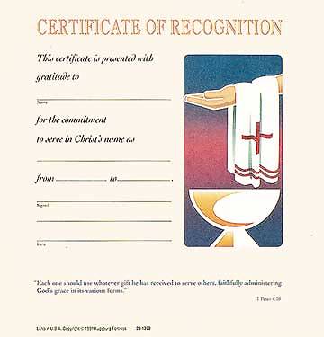 Picture of Certificate of Recognition (Package of 12)